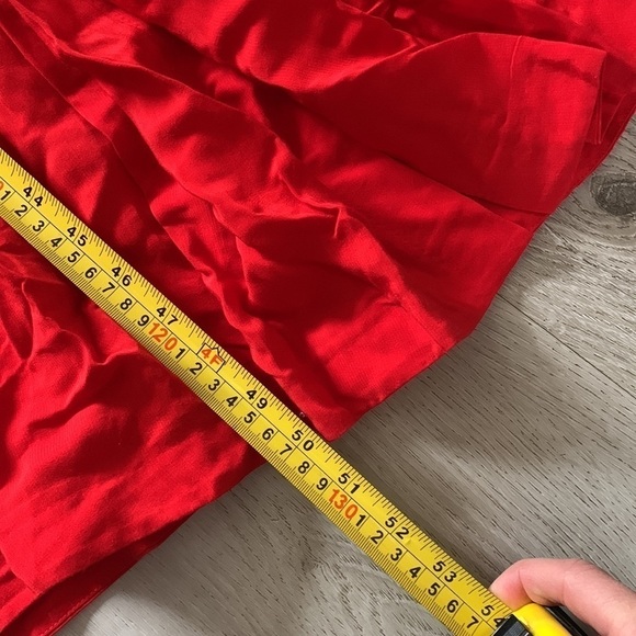 H&M Red Jacquard Weave Snake Faux Wrap Print Red‎ Long Dress Size 8 - Picture 8 of 15